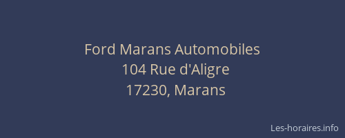 Ford Marans Automobiles