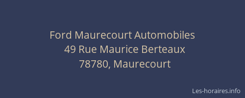 Ford Maurecourt Automobiles