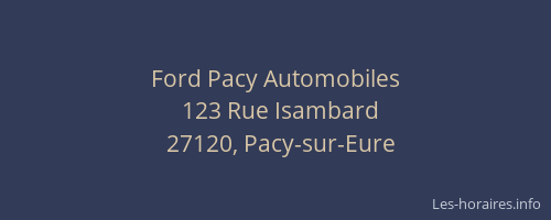 Ford Pacy Automobiles