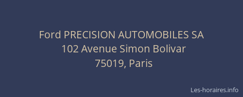 Ford PRECISION AUTOMOBILES SA