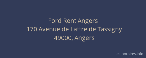 Ford Rent Angers