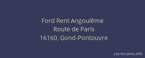 Ford Rent Angoul&ecirc;me