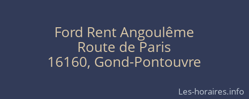 Ford Rent Angoulême
