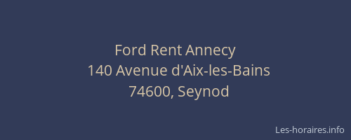 Ford Rent Annecy