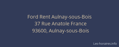 Ford Rent Aulnay-sous-Bois