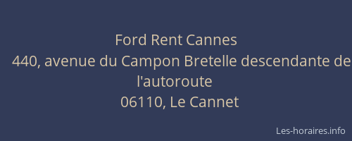 Ford Rent Cannes