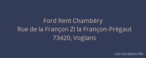 Ford Rent Chamb&eacute;ry