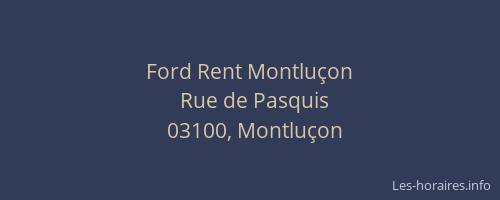 Ford Rent Montluçon
