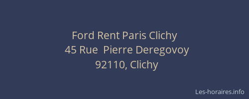 Ford Rent Paris Clichy