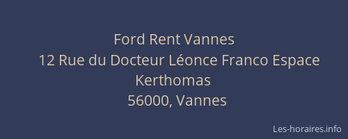 Ford Rent Vannes