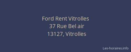 Ford Rent Vitrolles