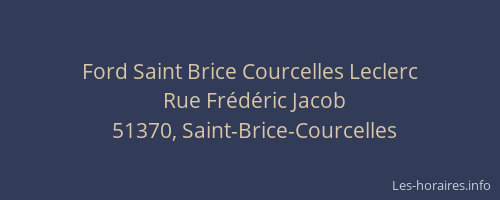 Ford Saint Brice Courcelles Leclerc