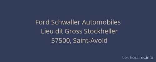 Ford Schwaller Automobiles