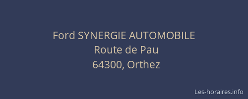 Ford SYNERGIE AUTOMOBILE