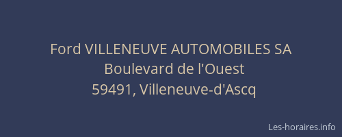 Ford VILLENEUVE AUTOMOBILES SA