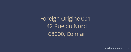 Foreign Origine 001