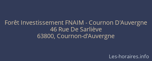 Forêt Investissement FNAIM - Cournon D'Auvergne