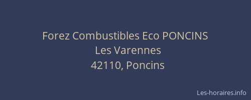 Forez Combustibles Eco PONCINS
