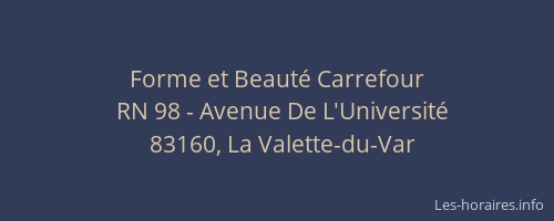 Forme et Beauté Carrefour
