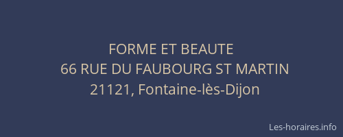 FORME ET BEAUTE