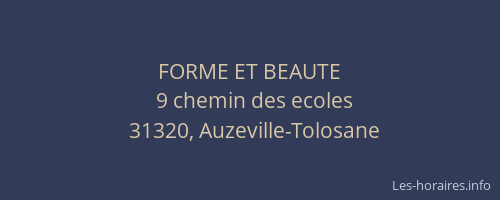 FORME ET BEAUTE