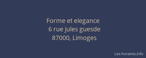 Forme et elegance