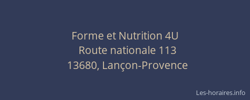 Forme et Nutrition 4U