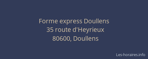 Forme express Doullens