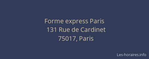 Forme express Paris