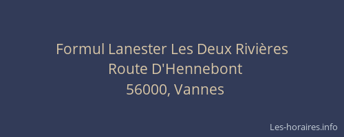 Formul Lanester Les Deux Rivières