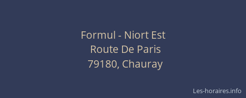 Formul - Niort Est