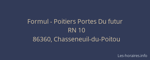 Formul - Poitiers Portes Du futur