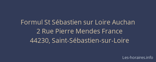 Formul St Sébastien sur Loire Auchan