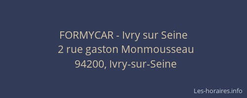 FORMYCAR - Ivry sur Seine