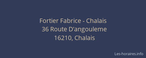 Fortier Fabrice - Chalais