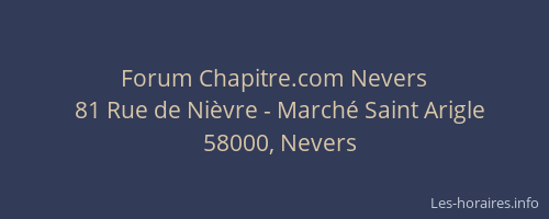 Forum Chapitre.com Nevers