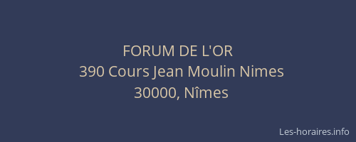 FORUM DE L'OR