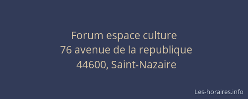 Forum espace culture