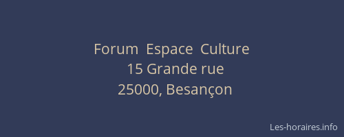 Forum  Espace  Culture