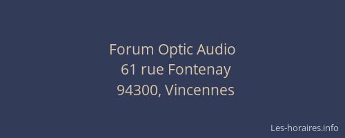 Forum Optic Audio