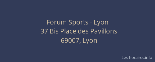 Forum Sports - Lyon