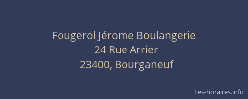 Fougerol Jérome Boulangerie
