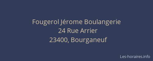 Fougerol J&eacute;rome Boulangerie