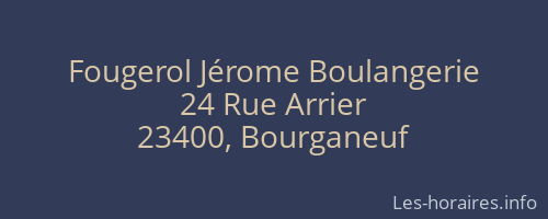 Fougerol Jérome Boulangerie