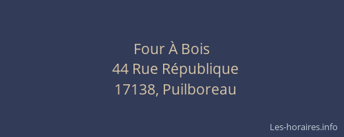 Four &Agrave; Bois
