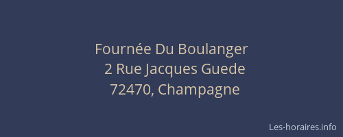 Fourn&eacute;e Du Boulanger