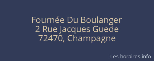 Fournée Du Boulanger