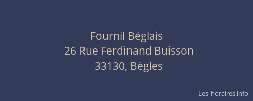 Fournil Béglais