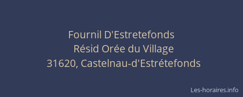 Fournil D'Estretefonds