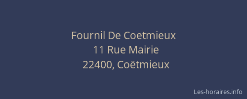 Fournil De Coetmieux